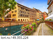 Strasbourg la Petite France in Alsace half timbered houses. Strasbourg la Petite France in Alsace. Стоковое фото, агентство Ingram Publishing / Фотобанк Лори