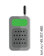 Mobile radio vector illustration in flat style design. Equipment for tourists, police, builders, drivers communication. Personal portable radio illustration. Isolated on white background. . Mobile Radio Vector Illustration in Flat Design.. Mobile Radio Vector Illustration in Flat Design. Стоковая иллюстрация, агентство Ingram Publishing / Фотобанк Лори