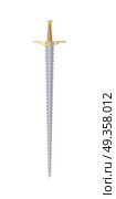 Cartoon Game Rapier Isolated on White.. One-handed medieval knife. Cartoon game rapier isolated on white. Weapon symbol icon. War concept. For computer games, mobile appliances. Part of series of game objects. Vector illustration. Стоковая иллюстрация, агентство Ingram Publishing / Фотобанк Лори