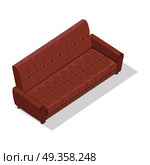 Luxury Leather Sofa. For Modern Room Reception. Luxury leather sofa. For modern room reception or lounge. Sofa in flat design. Living room house furniture. Detailed model illustration. Divan couch settee realistic objects. Vector illustration. Стоковая иллюстрация, агентство Ingram Publishing / Фотобанк Лори