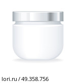 Cream or Gel bottle. Empty Cosmetic Product. Cream or gel bottle isolated on white. Empty cosmetic product tube. Reservoir without label. No logo or trademark on the flask. Part of series of decorative cosmetics items. Vector illustration. Стоковое фото, агентство Ingram Publishing / Фотобанк Лори