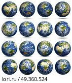 Planet Earth icons set 3d rendering. Planet Earth icons set. Elements of this image furnished by NASA 3d rendering. Planet Earth icons set 3d rendering. Стоковое фото, агентство Ingram Publishing / Фотобанк Лори