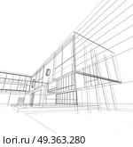 Blueprint on white 3d rendering. Blueprint on white. Building design and model my own 3d rendering. Blueprint on white 3d rendering. Стоковое фото, агентство Ingram Publishing / Фотобанк Лори
