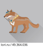 Game Wolf Avatar Icon Isolated on White. Game wolf avatar icon isolated on white background. Steady strong great dog wolf. Stylized fantasy character. War concept. Part of series of game objects in flat design. Vector illustration. Стоковая иллюстрация, агентство Ingram Publishing / Фотобанк Лори