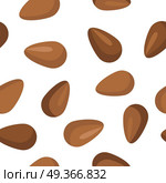 Flax seeds seamless pattern vector in flat design. Traditional snack. Healthy food. Seed ornament for wallpapers, polygraphy, textiles, web page design, surface textures. Isolated on white background..  Flax Seeds Seamless Pattern Vector in Flat Design..  Flax Seeds Seamless Pattern Vector in Flat Design. Стоковая иллюстрация, агентство Ingram Publishing / Фотобанк Лори