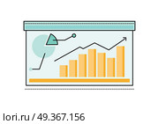 Color Diagram on Whiteboard. Colour diagram on whiteboard. Diagram icon. Concept of online business, commerce statistics, business analysis, business strategy, information. Isolated object on white background. Vector illustration. Стоковая иллюстрация, агентство Ingram Publishing / Фотобанк Лори