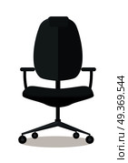 Office black chair icon symbol isolated on white. Retro piece of furniture. Editable items in flat style for your web design. Part of series of accessories for work in office. Vector illustration. Office Chair Icon Symbol Isolated on White. Стоковая иллюстрация, агентство Ingram Publishing / Фотобанк Лори