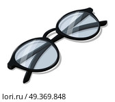 Folded glasses vector icon in isometric projection. Classic round eyeglasses illustration. Fashion, medical, style accessory. Optical instrument for good eyesight. Isolated on white background. Folded Glasses Vector Illustration in Isometry. Стоковая иллюстрация, агентство Ingram Publishing / Фотобанк Лори