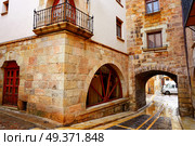Mora de Rubielos village in Teruel Spain located on Gudar Javalambre Sierra. Стоковое фото, агентство Ingram Publishing / Фотобанк Лори