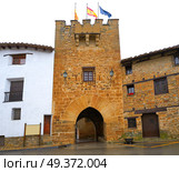 Rubielos de Mora San Antonio Portal door in Teruel Spain located at Gudar Javalambre Sierra. Стоковое фото, агентство Ingram Publishing / Фотобанк Лори