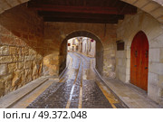 Mora de Rubielos village in Teruel Spain located on Gudar Javalambre Sierra. Стоковое фото, агентство Ingram Publishing / Фотобанк Лори