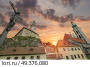 Cesky Krumlov - the city of South Bohemia Czech Republic region. Located on the Vltava River. declared a UNESCO World Heritage Site. Стоковое фото, агентство Ingram Publishing / Фотобанк Лори