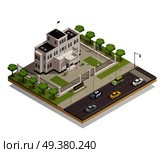 Historic white lime painted government building in city center and surrounding area architectural isometric composition vector illustration . Government Building Area Isometric Composition . Стоковая иллюстрация, агентство Ingram Publishing / Фотобанк Лори