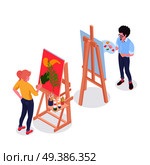Artist Painter Isometric Composition. Стоковая иллюстрация, агентство Ingram Publishing / Фотобанк Лори