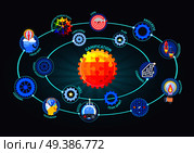 Gamification motivation apps flat circular composition with team spirit learning skills developing successful business plan vector illustration . Gamification Motivation Model Flat Composition . Стоковая иллюстрация, агентство Ingram Publishing / Фотобанк Лори