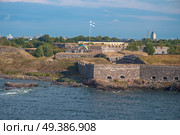 Scenic summer aerial view of Suomenlinna (Sveaborg) sea fortress in Helsinki, Finland. Стоковое фото, агентство Ingram Publishing / Фотобанк Лори