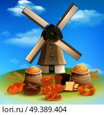 Bread And Mill Background. Стоковая иллюстрация, агентство Ingram Publishing / Фотобанк Лори