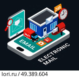 Electronic Mail Isometric Composition. Стоковая иллюстрация, агентство Ingram Publishing / Фотобанк Лори