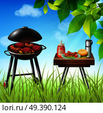 BBQ Realistic Illustration. Стоковая иллюстрация, агентство Ingram Publishing / Фотобанк Лори