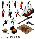 Pirates Isometric Icons Set. Стоковая иллюстрация, агентство Ingram Publishing / Фотобанк Лори