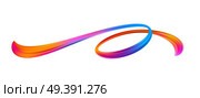 Vivid acrylic brushstroke. Abstract oil paint stream. Twisted paint smear. Christmas and New Year ribbon texture. Rainbow brush stroke. Banner, poster, postcard design element. Isolated vector. Vivid acrylic brushstroke. Стоковая иллюстрация, агентство Ingram Publishing / Фотобанк Лори