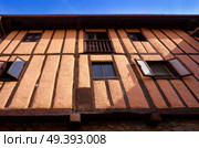 Potes village facades in Cantabria of Spain. Стоковое фото, агентство Ingram Publishing / Фотобанк Лори