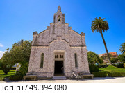 La toja island Toxa Chapel made of sea shells in Pontevedra Galicia Spain. Стоковое фото, агентство Ingram Publishing / Фотобанк Лори