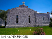 La toja island Toxa Chapel made of sea shells in Pontevedra Galicia Spain. Стоковое фото, агентство Ingram Publishing / Фотобанк Лори