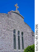 La toja island Toxa Chapel made of sea shells in Pontevedra Galicia Spain. Стоковое фото, агентство Ingram Publishing / Фотобанк Лори