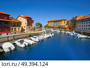 Llanes village port marina in Asturias of Spain. Стоковое фото, агентство Ingram Publishing / Фотобанк Лори