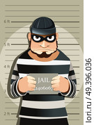 A vector illustration of a criminal mug shot. Стоковая иллюстрация, агентство Ingram Publishing / Фотобанк Лори