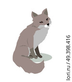 Fox cartoon character. Cute fox flat vector isolated on white background. North America and Eurasia fauna. Fox icon. Animal illustration for zoo ad, nature concept, children book illustrating. Стоковая иллюстрация, агентство Ingram Publishing / Фотобанк Лори