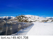 Baqueira Beret in Lerida Catalonia ski spot resort in Aran Valley of Pyrenees Spain. Стоковое фото, агентство Ingram Publishing / Фотобанк Лори