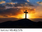 Crucifixion cross symbol of Golgotha in Christian religion photo mount. Стоковое фото, агентство Ingram Publishing / Фотобанк Лори