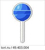 Lollipops candy patch vector isolated on white. Sweet sugar dessert on stick, lolly bonbons icon. Colorful caramels in flat style design. Lollipops Candy Patch Isolated on White Background. Стоковая иллюстрация, агентство Ingram Publishing / Фотобанк Лори