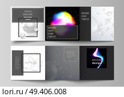 Vector layout of two square format covers design templates for trifold square brochure, flyer, magazine. SPA and healthcare design, sci-fi technology background. Futuristic, medical consept background.. Vector layout of two square format covers design templates for trifold square brochure, flyer, magazine. SPA and healthcare design, sci-fi technology background. Futuristic, medical consept background. Стоковая иллюстрация, агентство Ingram Publishing / Фотобанк Лори