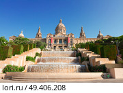 view of National museum of  Barcelona, Spain. Square of Spain, Barcelona. Стоковое фото, агентство Ingram Publishing / Фотобанк Лори