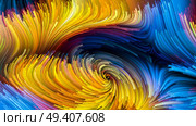 Color In Motion series. Interplay of liquid paint pattern on the subject of design, creativity and imagination to use as wallpaper for screens and devices. Стоковое фото, агентство Ingram Publishing / Фотобанк Лори