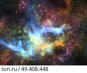 Once Upon a Space series. Graphic composition of fractal clouds to serve as complimentary design for subject of Universe, cosmos, astronomy, science and education. Стоковое фото, агентство Ingram Publishing / Фотобанк Лори