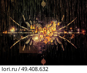 In Fourth Dimension series. Backdrop of dimensional fractal structures and numbers on the subject of education, math, science and technology. Стоковое фото, агентство Ingram Publishing / Фотобанк Лори
