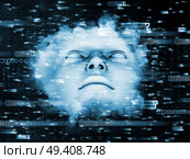 Human Tangents series. Arrangement of human face and graphic elements on the subject of Math, Nature, Universe and human existence. Стоковое фото, агентство Ingram Publishing / Фотобанк Лори