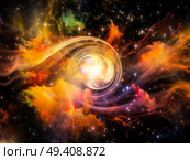 Space Vortex series. Composition of translucent vortex, fractal elements, lights and textures with metaphorical relationship to science, technology and design. Стоковое фото, агентство Ingram Publishing / Фотобанк Лори