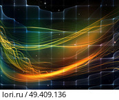 Geometry of Space series. Design composed of conceptual grids, curves and fractal elements as a metaphor on the subject of physics, mathematics, technology, science and education. Стоковое фото, агентство Ingram Publishing / Фотобанк Лори