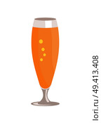 Pilsner glass of beer isolated on white background vector illustration. Refreshing alcoholic beverage in transparent glassware in flat style. Pilsner Glass of Beer Isolated on White Background. Стоковая иллюстрация, агентство Ingram Publishing / Фотобанк Лори