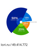 Infographic showing ratio and proportion of constituent parts of unity, with sample titles on vector illustration isolated on white. Infographic and Ratio of Parts Vector Illustration. Стоковая иллюстрация, агентство Ingram Publishing / Фотобанк Лори