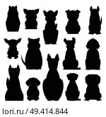 Cartoon dog breeds dark silhouettes isolated on white background. Small and big dogs vector illustration. Adorable, funny and loyal humans friends. Hunting, protection and decorative species. Cartoon Dog Breed Isolated Illustration Silhouette. Стоковая иллюстрация, агентство Ingram Publishing / Фотобанк Лори