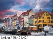 Nyhavn is the old harbor of Copenhagen. Denmark. Стоковое фото, агентство Ingram Publishing / Фотобанк Лори