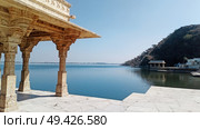 beautiful traditional  building from white carving  stone at lake. Rajasthan , India. Стоковое фото, агентство Ingram Publishing / Фотобанк Лори