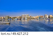 Santa Pola port and skyline in Alicante of Spain. Стоковое фото, агентство Ingram Publishing / Фотобанк Лори