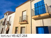 Nova Tabarca island facades in Alicante Spain. Стоковое фото, агентство Ingram Publishing / Фотобанк Лори